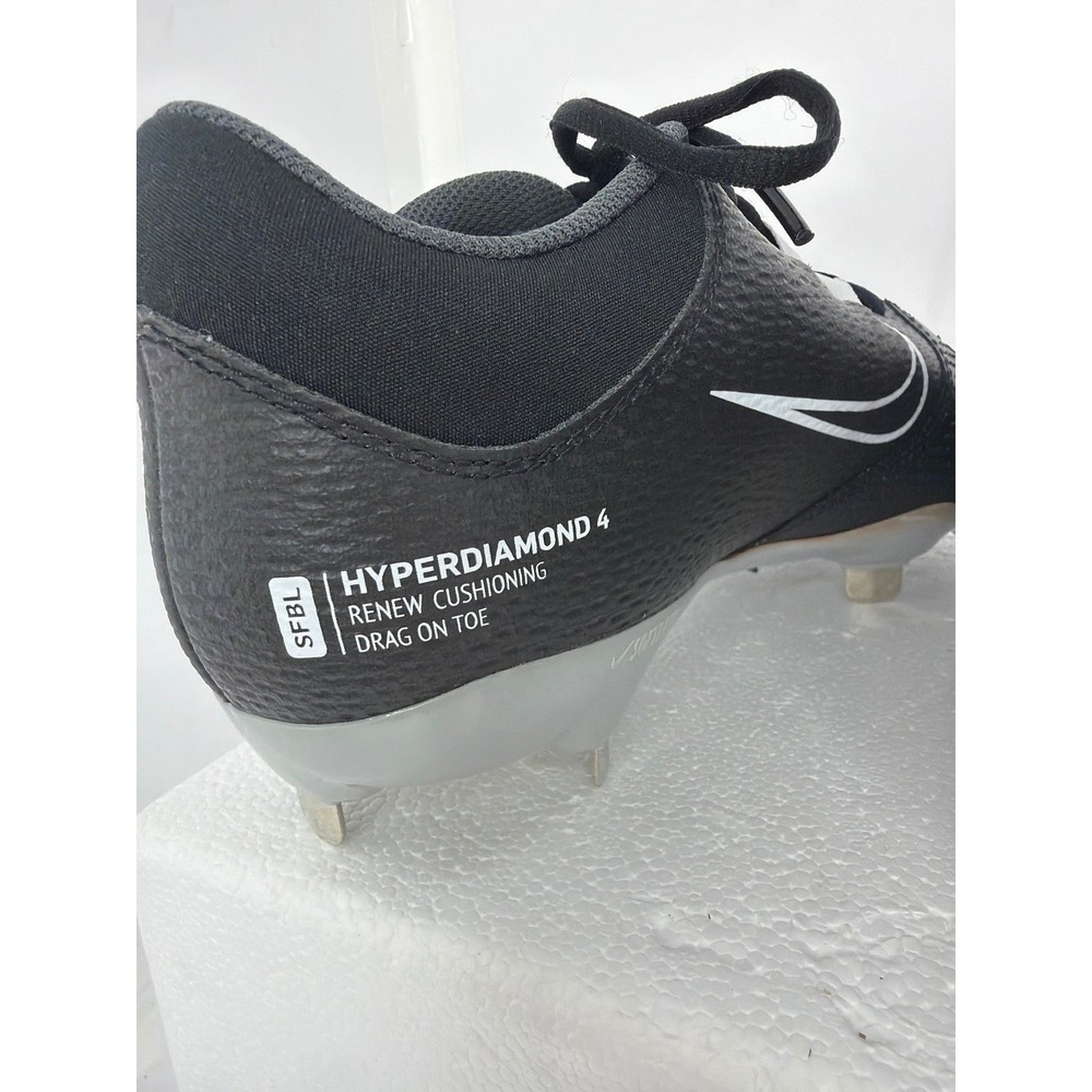 NWOT Nike Hyperdiamond 4 Pro Softball Cleats Black White CZ5920-010 Womens 8 - Picture 4 of 9